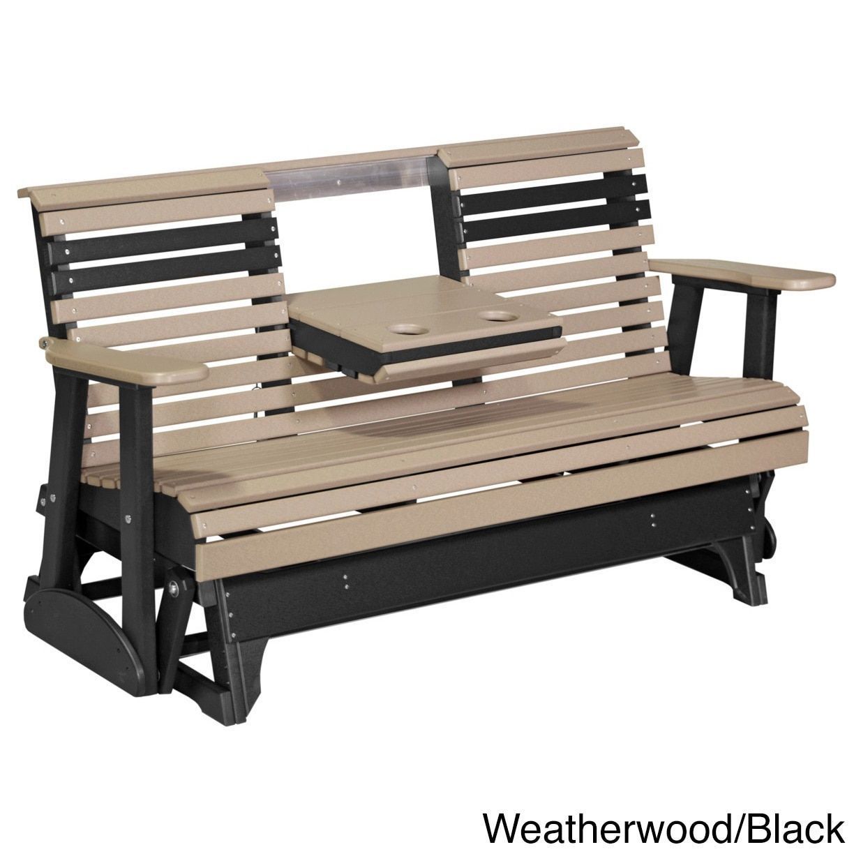 Poly Outdoor 5 Foot Rollback Glider Bench | Outdoors In 2019 For Cedar Colonial Style Glider Benches (Photo 1 of 25)