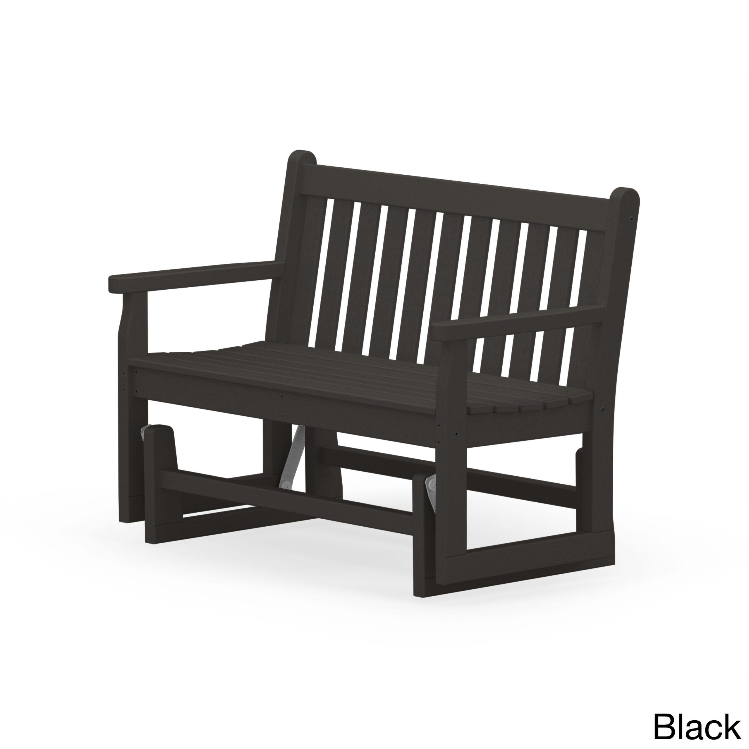 Polywood Traditional 48 Inch Outdoor Garden Bench Glider In Outdoor Fabric Glider Benches (Photo 11 of 25)