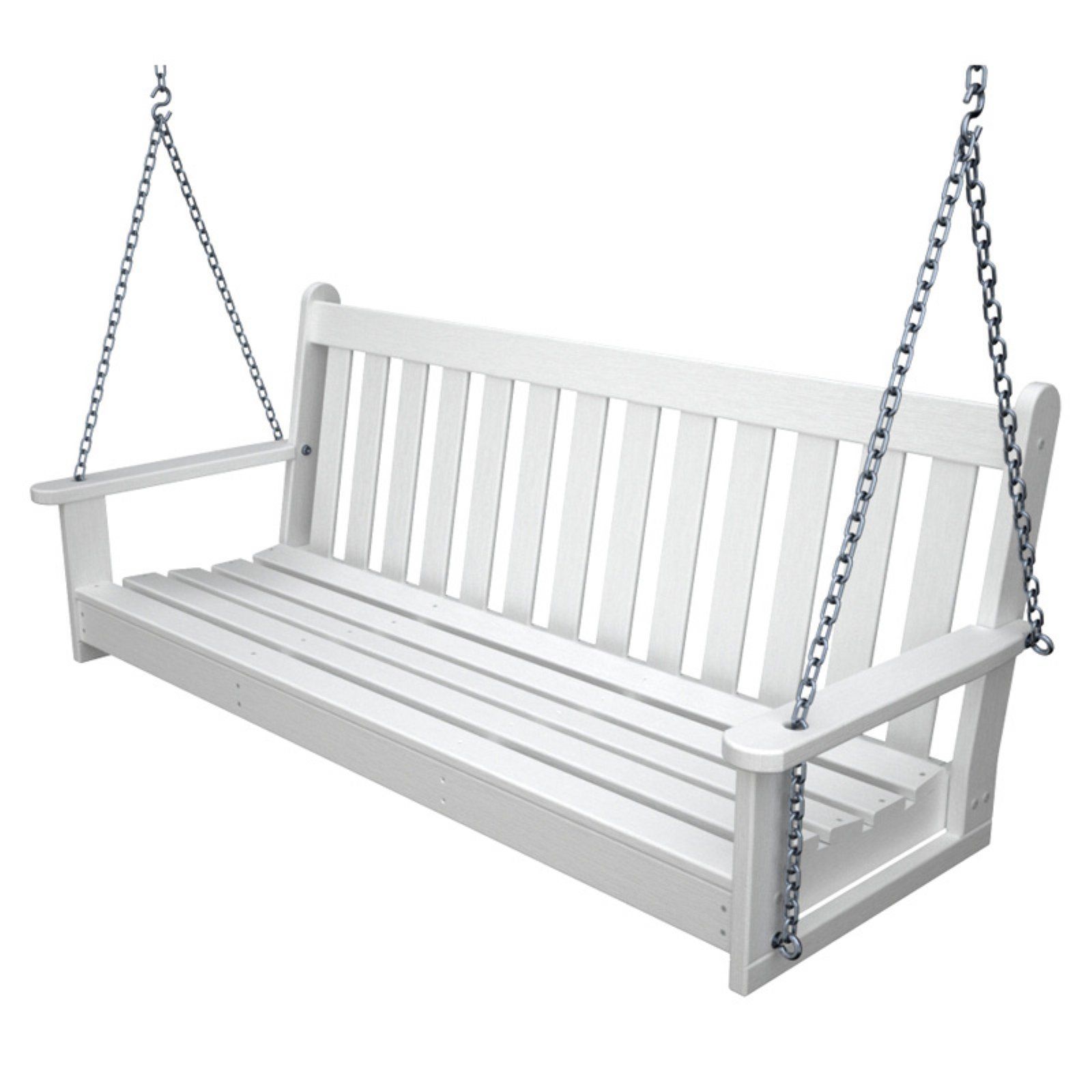 Polywoodâ® Vineyard Recycled Plastic 5 Ft. Porch Swing White Throughout Vineyard Porch Swings (Photo 9 of 25)