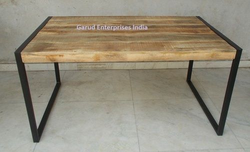 Reclaimed Mango Wood Dining Table With Metal Legs – Garud For Iron Wood Dining Tables With Metal Legs (View 8 of 25)