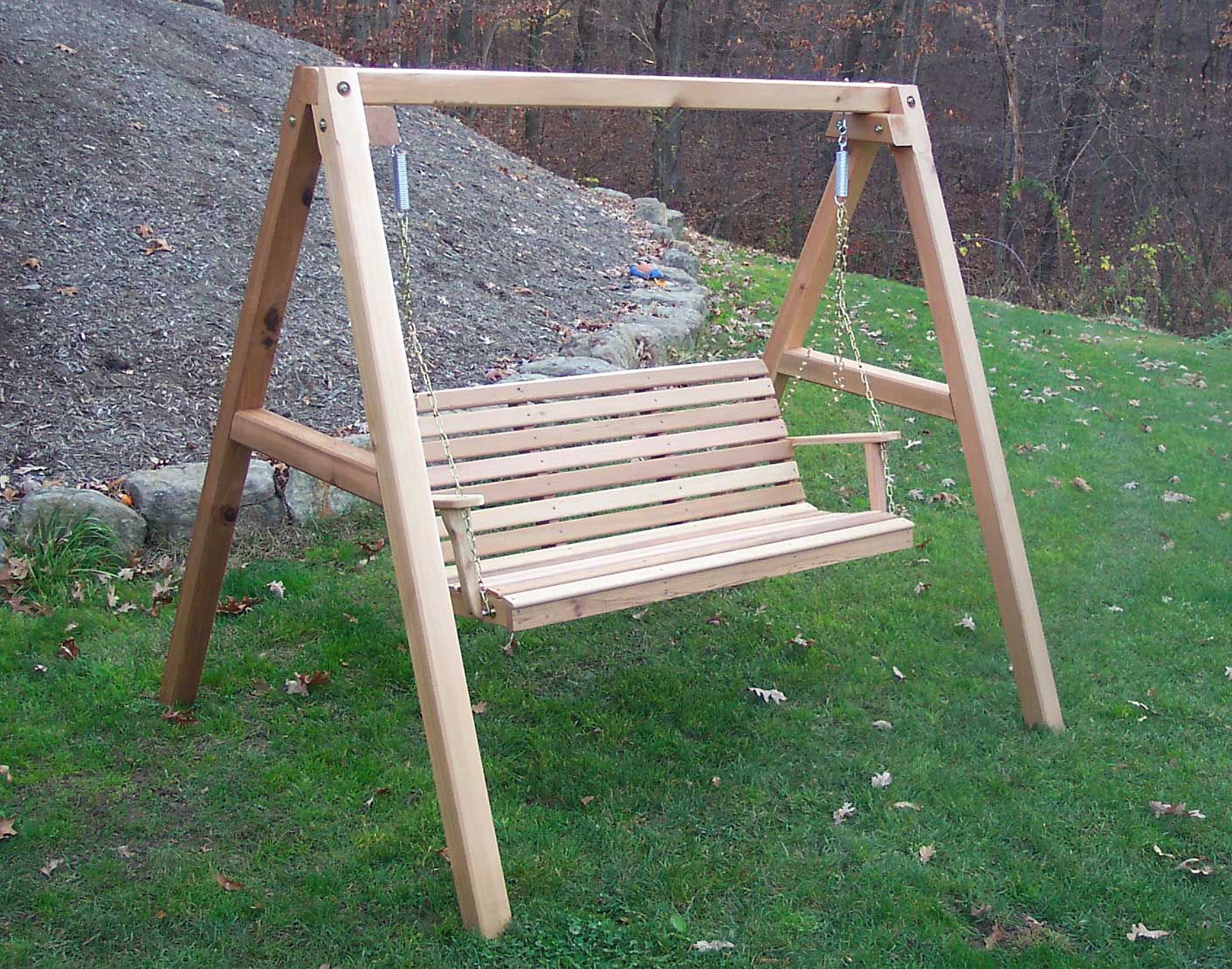 Red Cedar American Classic Porch Swing W/stand Regarding Classic Porch Swings (View 20 of 25)