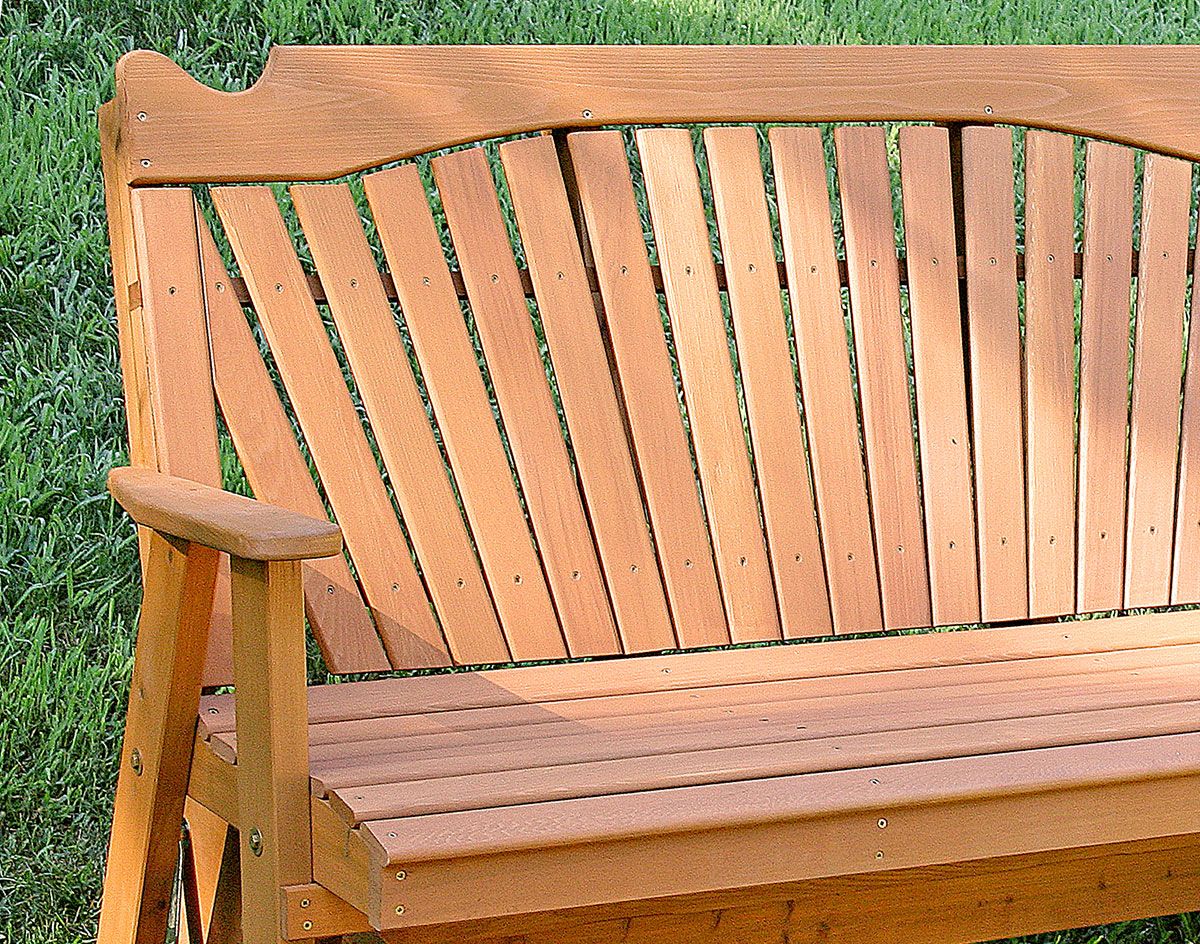 Red Cedar Classic Fanback Glider Within Fanback Glider Benches (Photo 13 of 25)