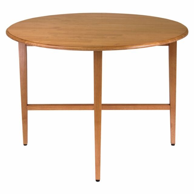 Round Drop Leaf Table Furniture 42 Inch Space Save Dining Kitchen Folding  Accent Regarding Unfinished Drop Leaf Casual Dining Tables (Photo 25 of 25)