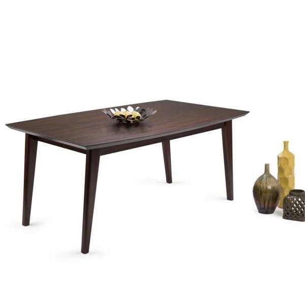 Simpli Home Draper Solid Hardwood And 66 In. X 40 In For Chrome Contemporary Square Casual Dining Tables (Photo 15 of 25)