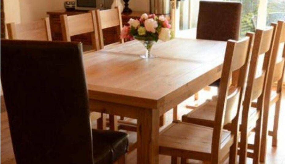 Solid Oak Round Dining Table Chairs Room And Wood Extending With Regard To Solid Wood Circular Dining Tables White (View 19 of 25)