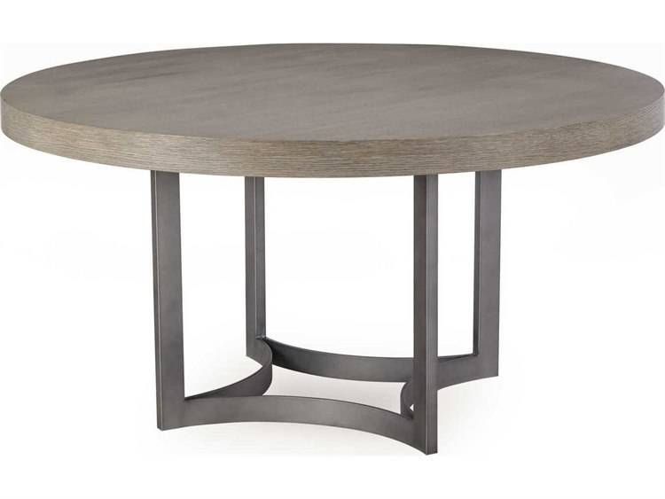 Stunning Oak And Grey Round Dining Table Furniture Room Intended For Solid Wood Circular Dining Tables White (View 25 of 25)