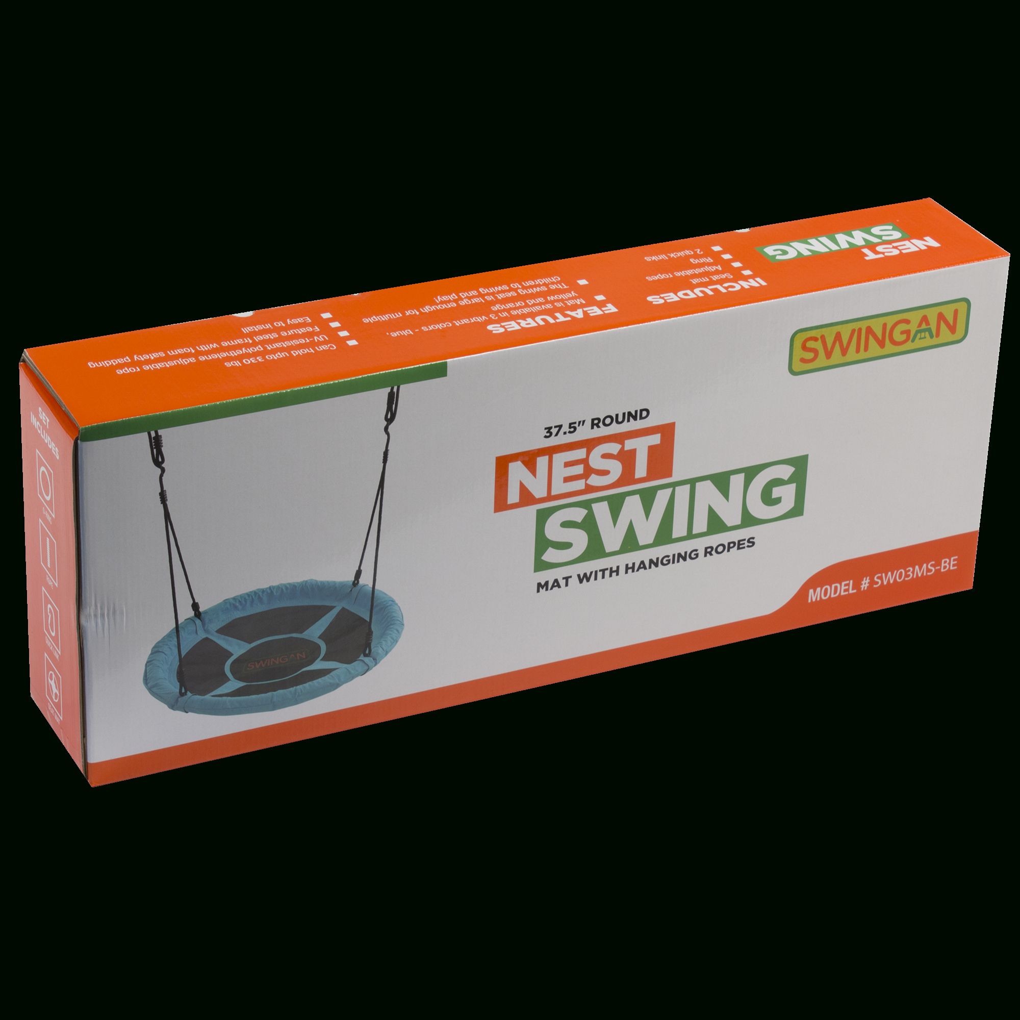 Swingan 37.5” Nest Swing With Adjustable Ropes In Nest Swings With Adjustable Ropes (Photo 4 of 25)