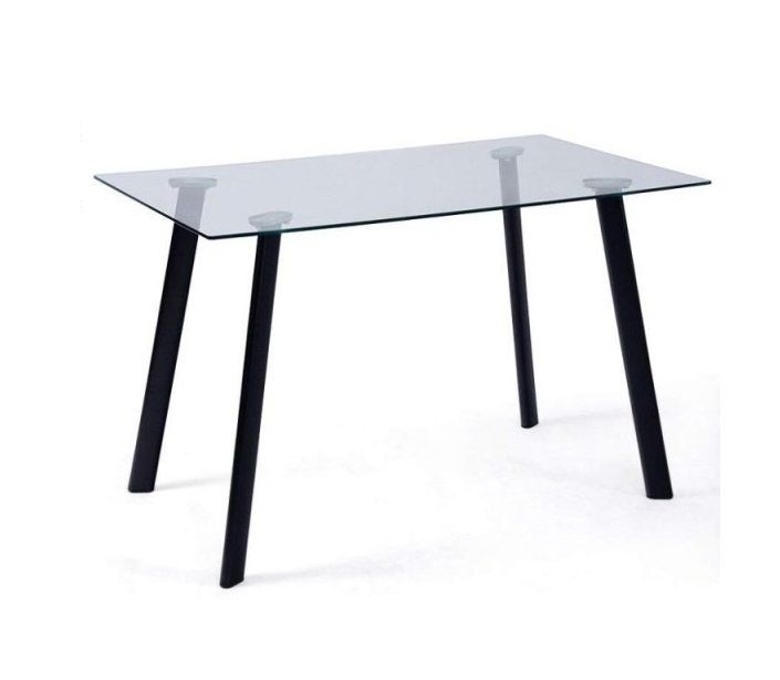 Table Atenas Metal Legs, Glass Top 120 X 80 Cm Intended For Glass Dining Tables With Metal Legs (View 25 of 25)