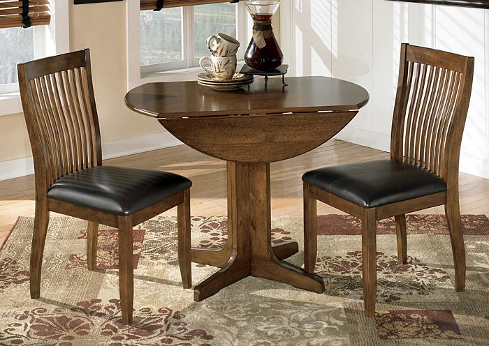 This Is It Furniture Stuman Round Drop Leaf Table & 2 Side In Transitional 3 Piece Drop Leaf Casual Dining Tables Set (View 7 of 25)