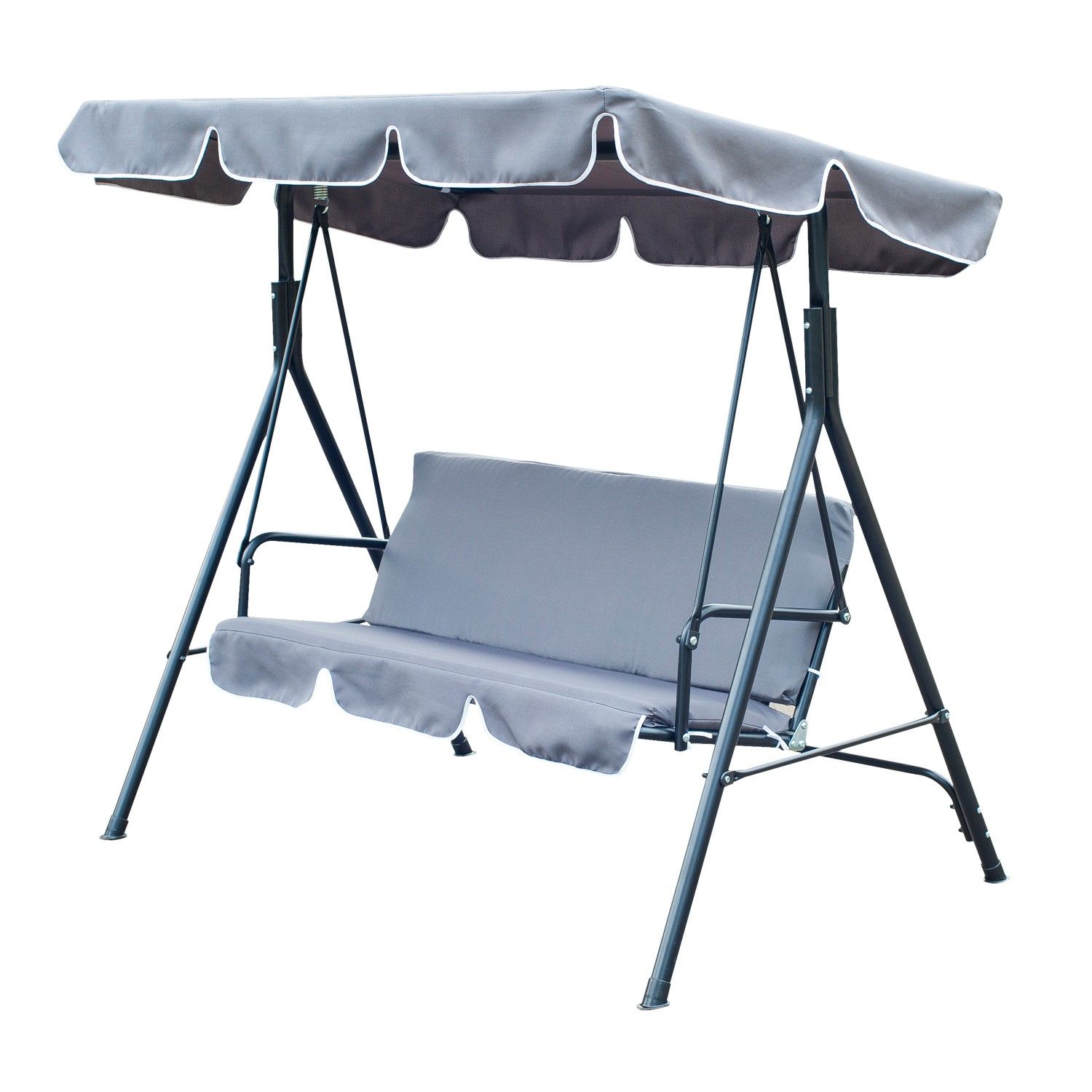 Three Seater Swing Seats Outdoor Furniture With 3 Seater Swings With Frame And Canopy (View 21 of 25)