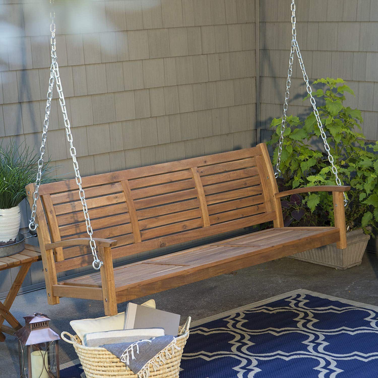 Top 10 Best Porch Swings In 2020 Reviews | Buyer's Guide Within Canopy Patio Porch Swings With Pillows And Cup Holders (View 14 of 25)