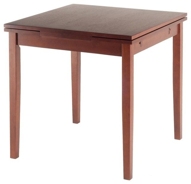 Transitional Extension Table In Walnut In Transitional Antique Walnut Drop Leaf Casual Dining Tables (View 1 of 25)