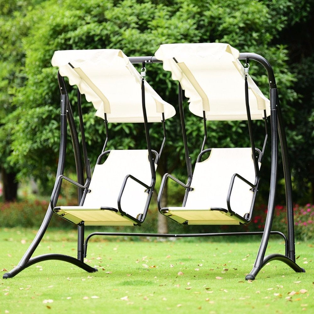 Us $142.99 |Giantex 2 Person Hammock Porch Swing Patio Outdoor Hanging  Loveseat Canopy Glider Swing Outdoor Furniture Op3540 On Aliexpress Inside Outdoor Porch Swings (Photo 12 of 25)