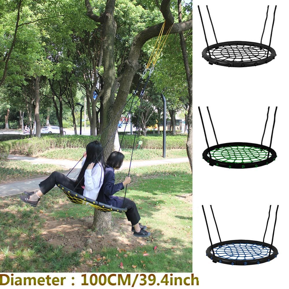 Us $66.24 43% Off|Children Round Nest Nest Swing Indoor And Outdoor Hanger  Children Net Rope Stout Swing Baby Toys Bearing 200 Kg Diameter 100Cm In Inside Nest Swings With Adjustable Ropes (Photo 6 of 25)