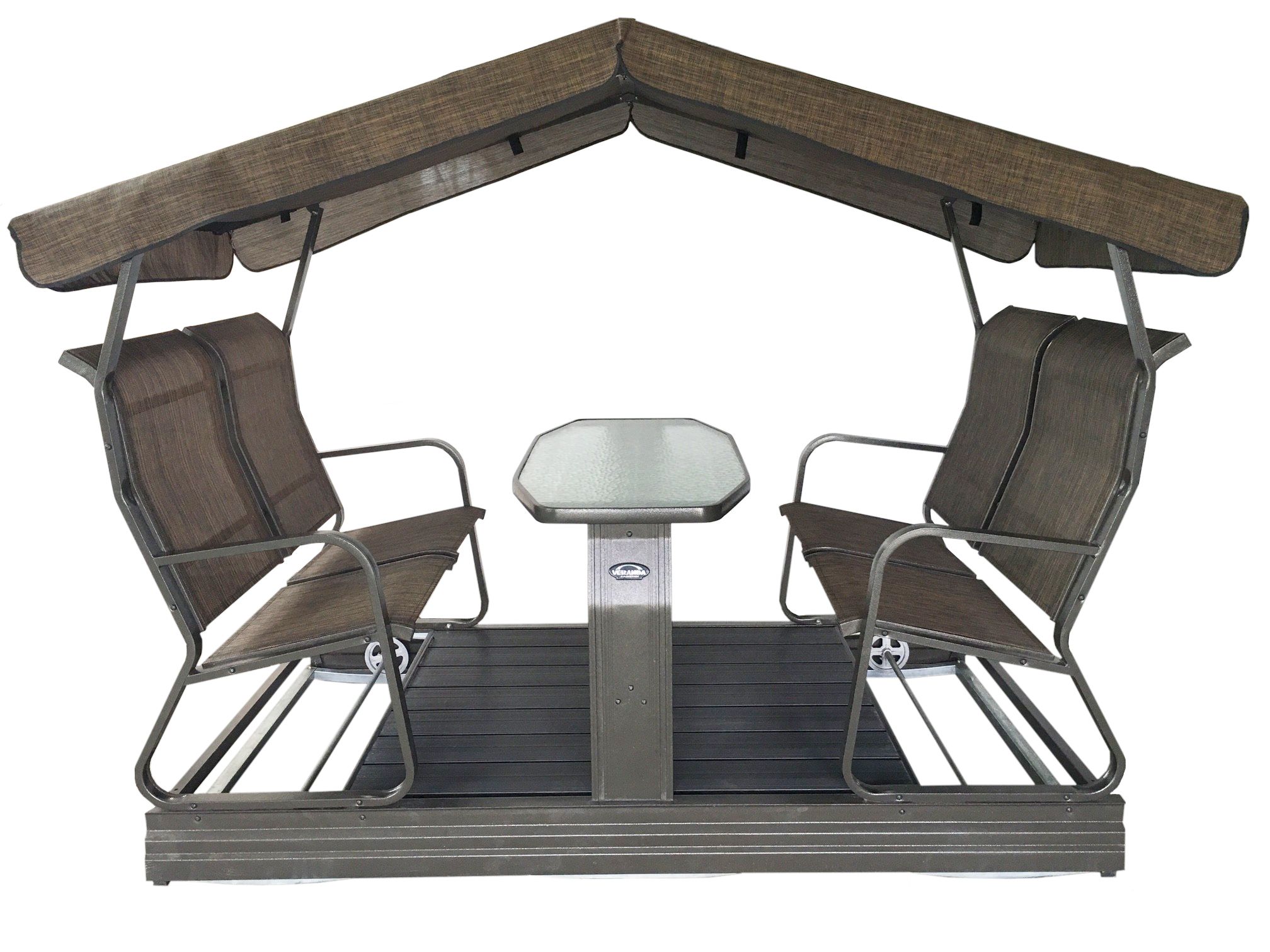 Verano 4 Person Glider – Raber Patio Enclosures & Furniture, Llc Pertaining To 1 Person Antique Black Steel Outdoor Gliders (View 12 of 25)