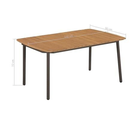 Vidaxl Outdoor Dining Table Solid Acacia Wood And Steel 59"x35.4"x28.3" With Solid Acacia Wood Dining Tables (Photo 13 of 25)