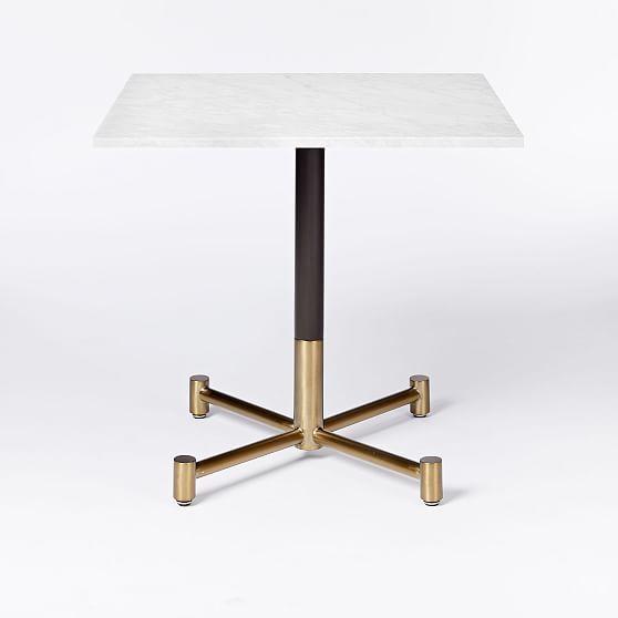 White Marble Orbit Base Bistro Table, Square, 32", Antique In Bistro Transitional 4 Seating Square Dining Tables (View 16 of 25)
