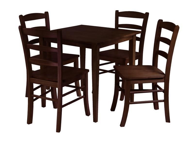 Winsome Wood 94532 Groveland 5Pc Square Dining Table With 4 Intended For Transitional Antique Walnut Square Casual Dining Tables (View 8 of 25)