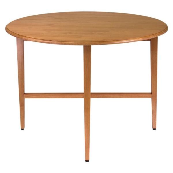 Winsome Wood Hannah 42 In. Light Oak Round Double Drop Leaf Intended For Transitional Drop Leaf Casual Dining Tables (Photo 11 of 26)