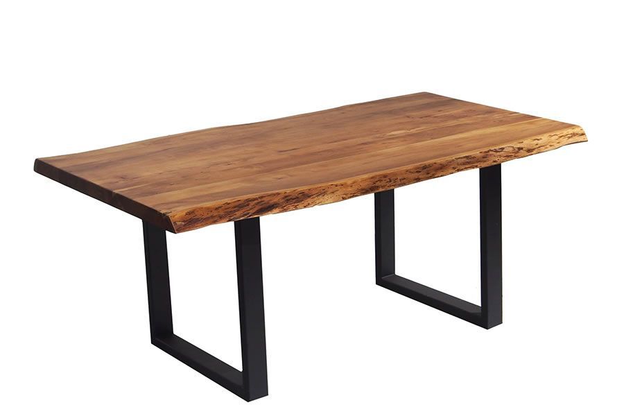 Zen Live Edge 72 Inch Dining Table (Acacia – Black U Legs Within Acacia Dining Tables With Black Legs (View 5 of 25)