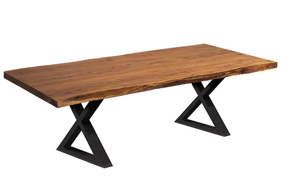 Zen Live Edge 96 Inch Dining Table (Acacia – Black U Legs) With Regard To Dining Tables With Black U Legs (View 13 of 25)