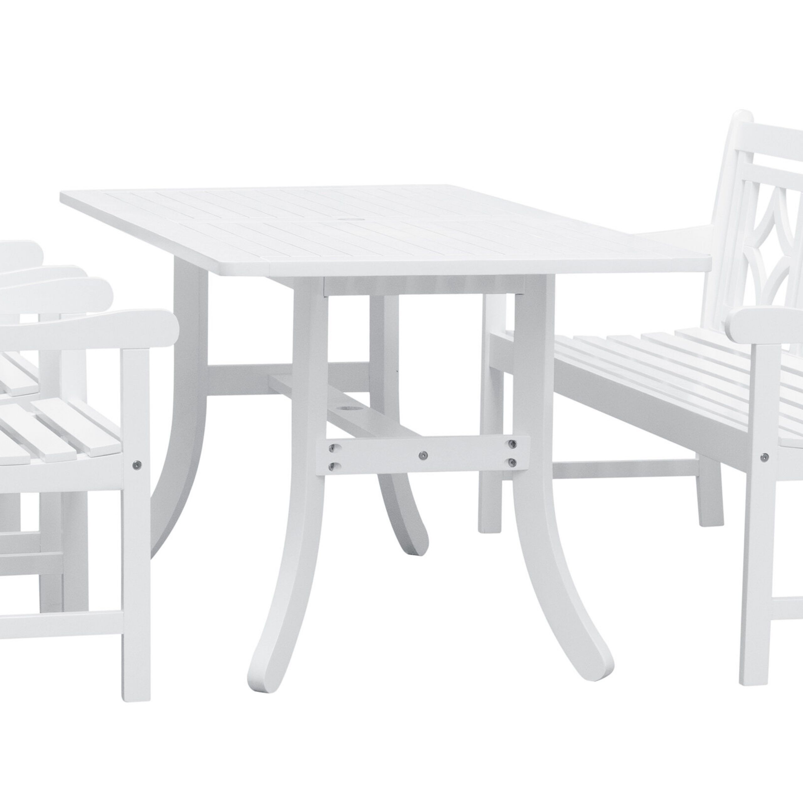 Amabel 4 Piece Patio Dining Set Intended For Amabel Patio Diamond Wooden Garden Benches (View 11 of 25)