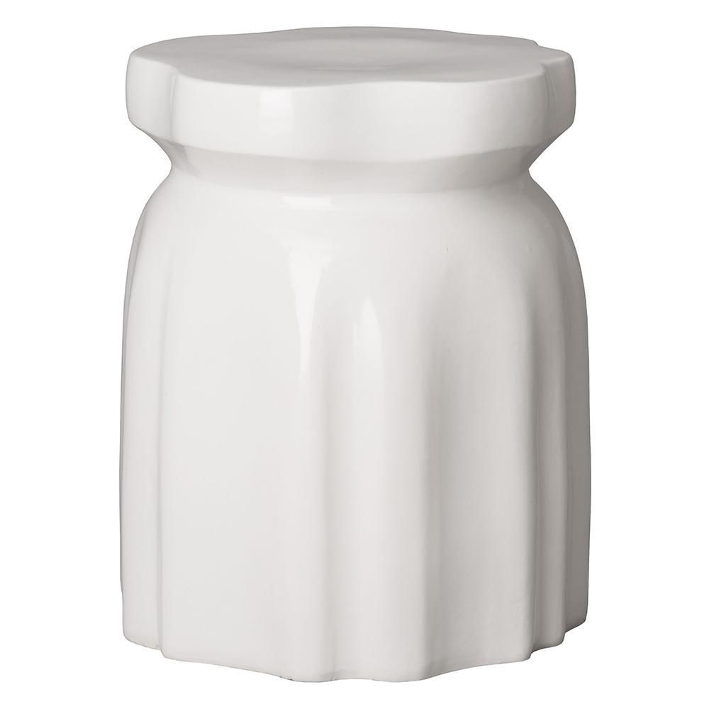 Columnar Garden Stool With Glossy Glaze – White | Ceramic For Brode Ceramic Garden Stools (View 4 of 25)