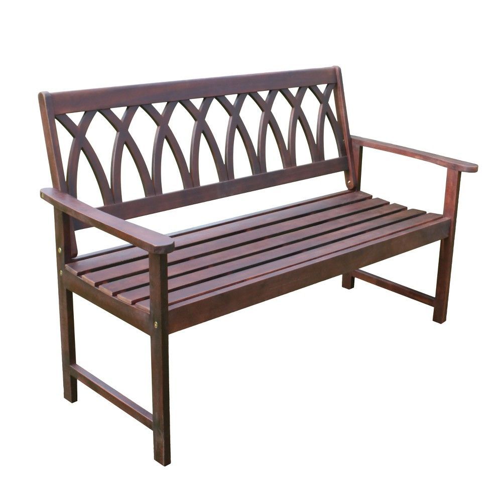 Criss Cross Acacia Wood Garden Bench – Natural Wood – Merry Intended For Leora Wooden Garden Benches (Photo 22 of 25)