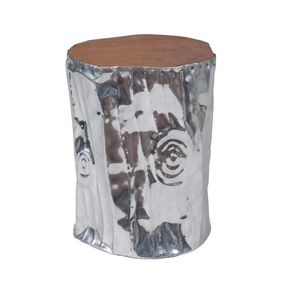 East At Main'S Stanwood Modern Silver Tempered Drum Stool For Standwood Metal Garden Stools (View 20 of 25)