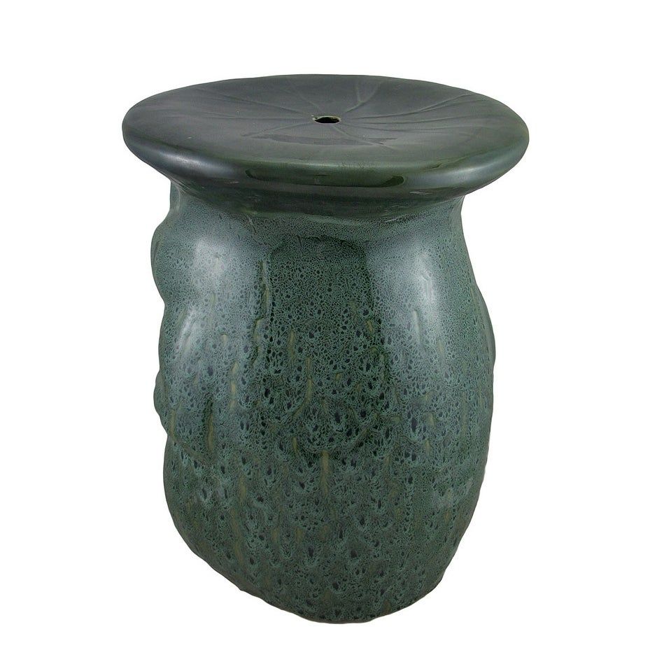 Green Ceramic Frog W/ Lilypad Garden Stool / Plant Stand For Kujawa Ceramic Garden Stools (View 12 of 25)