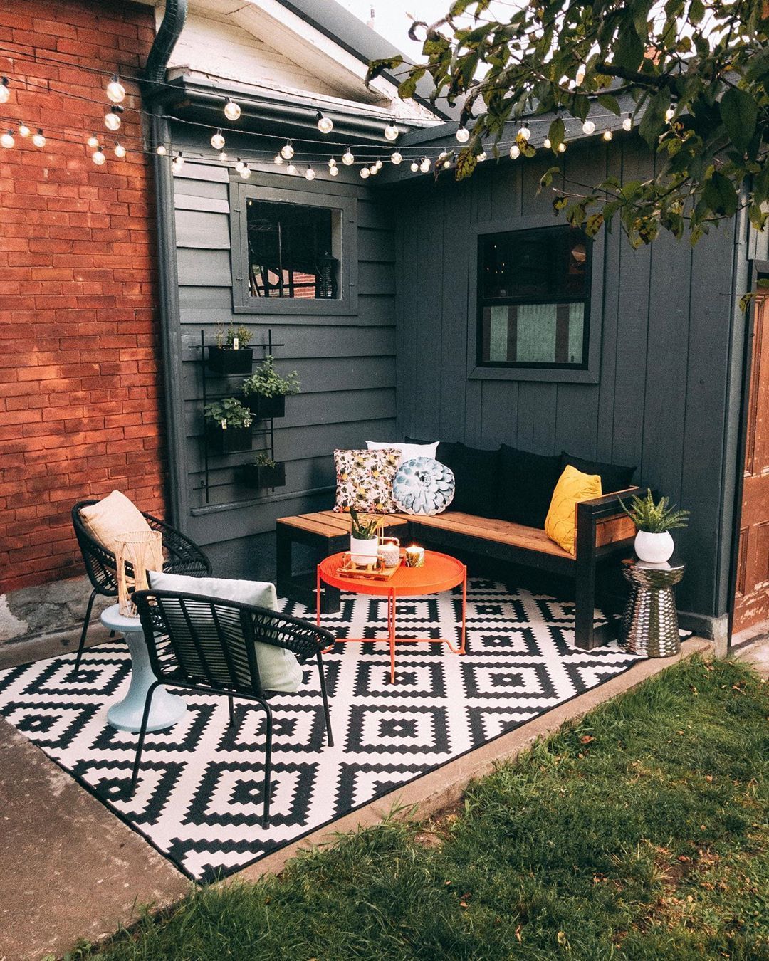 Megan | Home.sweeter.home On Instagram: “Backyard Patio Regarding Ahana Wooden Garden Benches (Photo 24 of 25)
