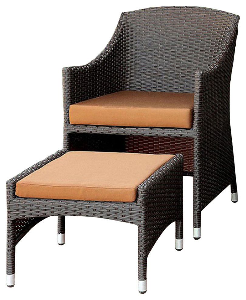 Almada Bm131996 Contemporary Arm Chair With Ottoman, Brown And Espresso Inside Almada Armchairs (Photo 4 of 15)