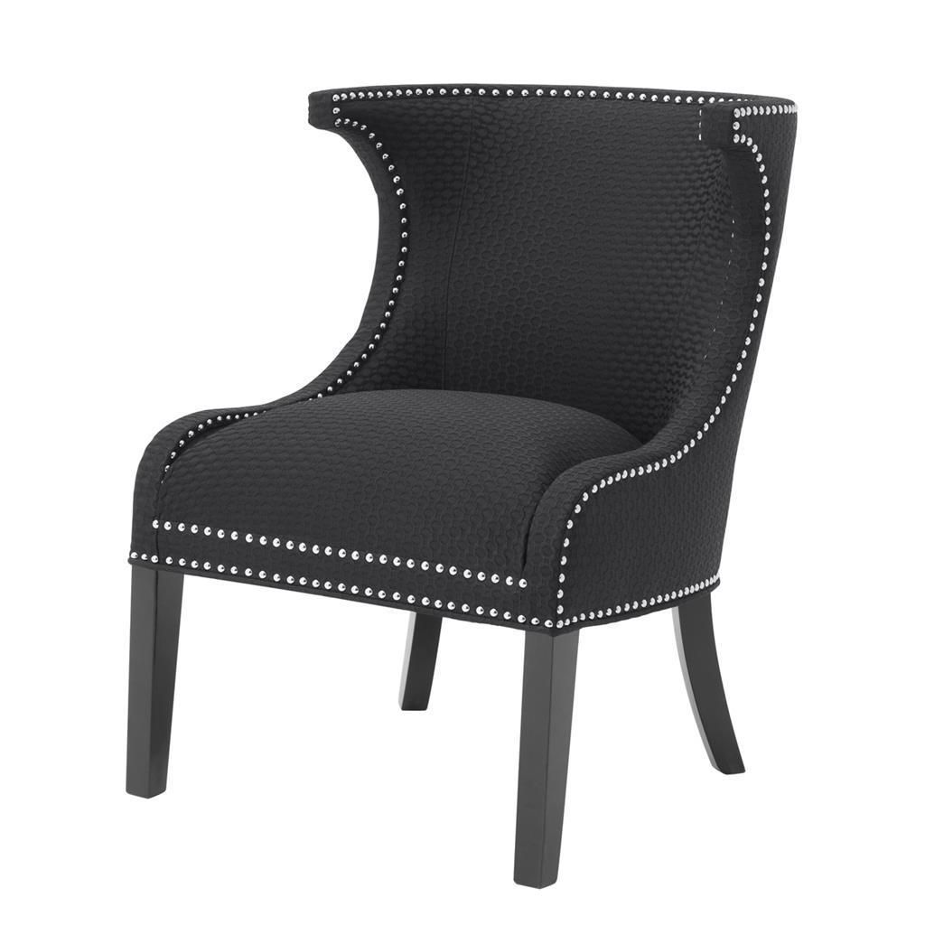 Black Wingback Side Chair | Eichholtz Elson | Side Chairs Within Sweetwater Wingback Chairs (View 15 of 15)