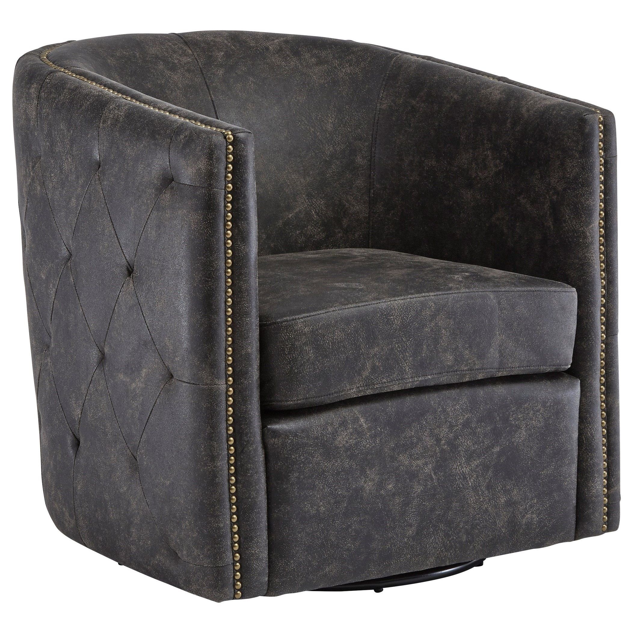 Brentlow Swivel Chair Intended For Faux Leather Barrel Chairs (View 10 of 15)