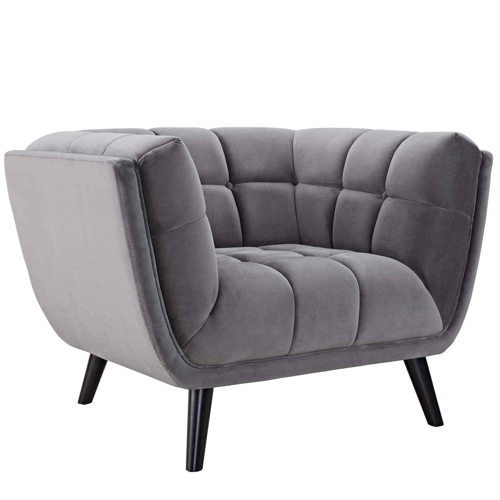 Brook Velvet Armchair | Fabric Lounge Chair, Velvet Armchair With Ziaa Armchairs (Set Of 2) (View 12 of 15)
