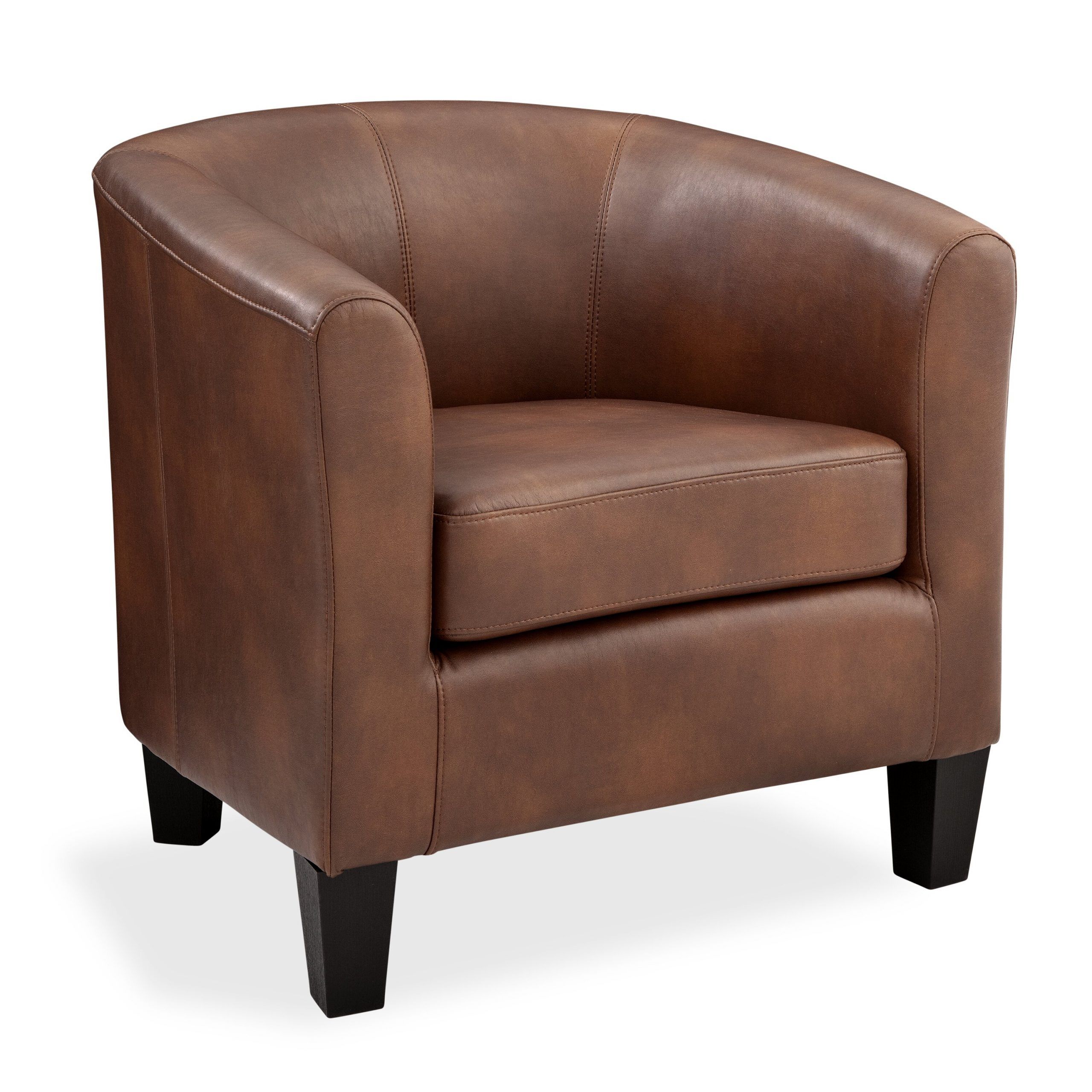 Colden 30" W Faux Leather Barrel Chair Intended For Liam Faux Leather Barrel Chairs (Photo 8 of 15)