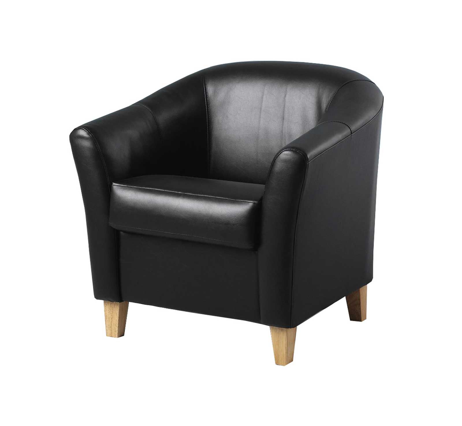 Faux Leather Tub Chair Pertaining To Faux Leather Barrel Chairs (View 12 of 15)