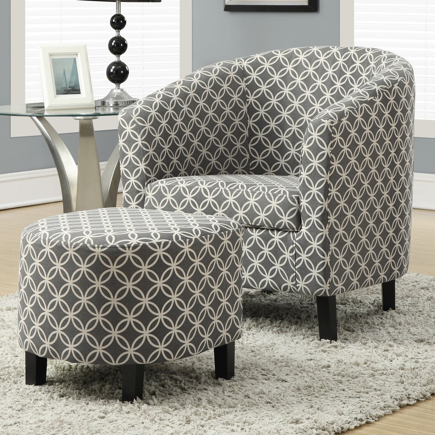 Geometric Modern & Contemporary Accent Chairs You'Ll Love In Intended For Brames Barrel Chair And Ottoman Sets (View 14 of 15)