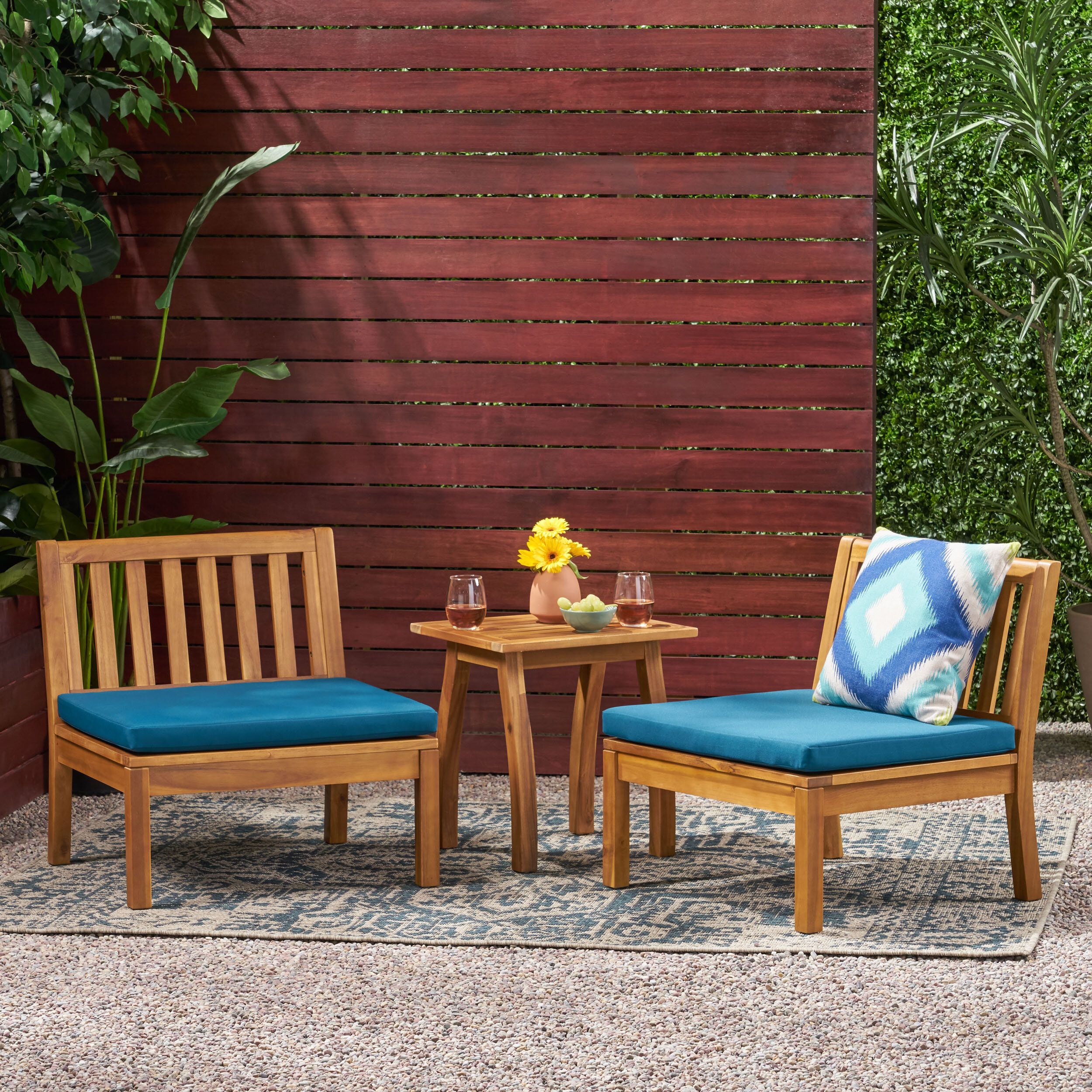 Hiltz Outdoor Chat 3 Piece Seating Group With Cushions Intended For Hiltz Armchairs (View 9 of 15)