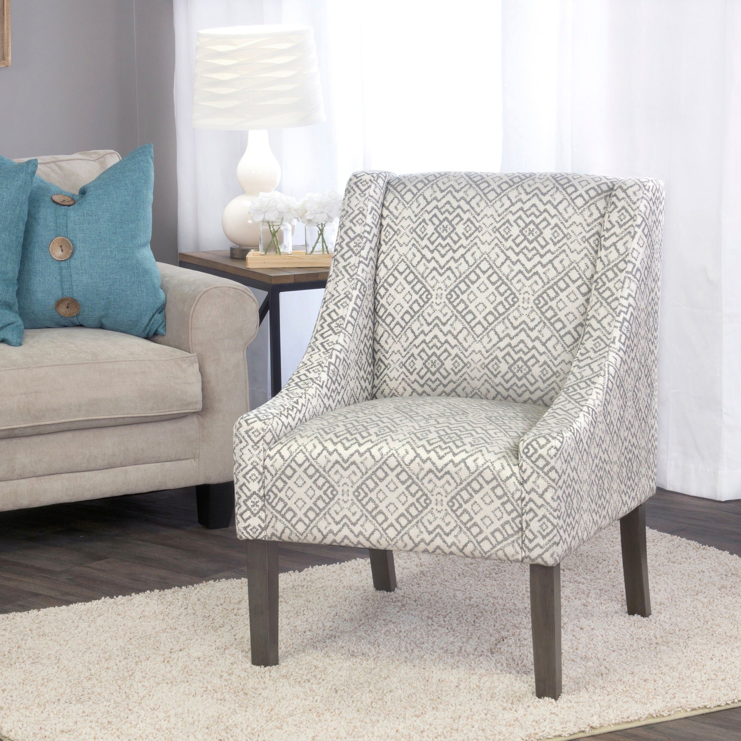 Homepop Swoop Accent Chair In Tonal Gray Pertaining To Altamahaw Swoop Side Chairs (View 9 of 15)