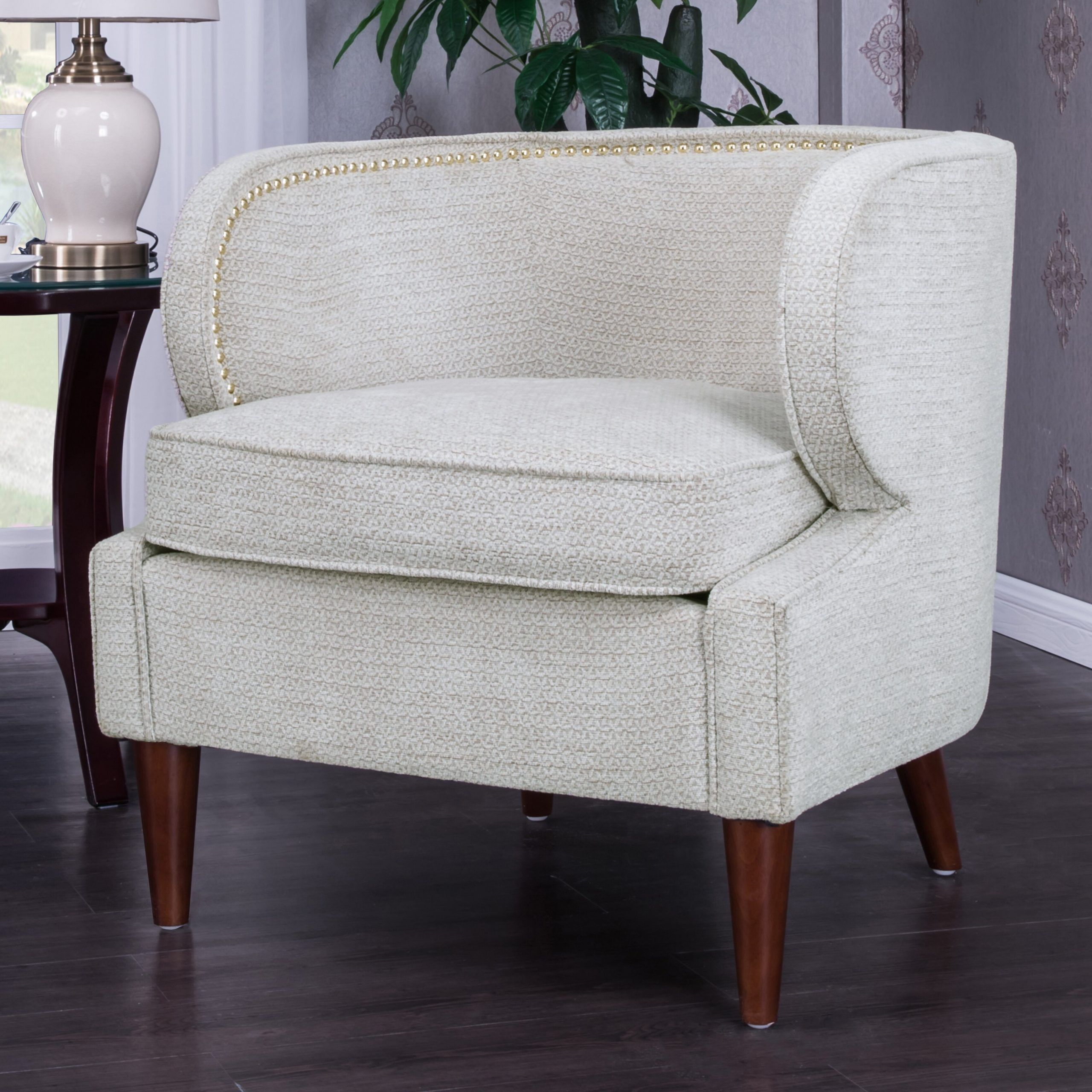 Landisville Barrel Chair Throughout Liston Faux Leather Barrel Chairs (View 11 of 15)