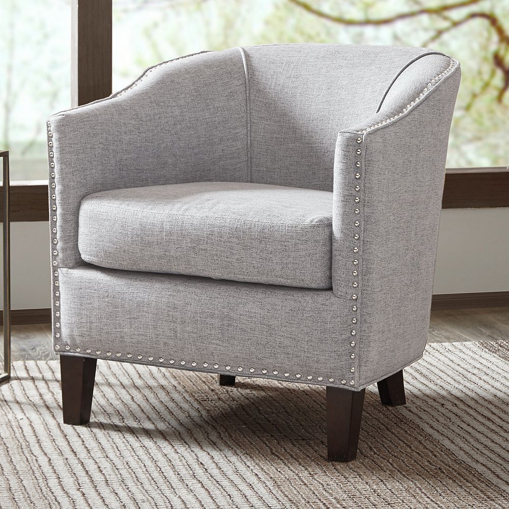 Madison Park Fremont Barrel Arm Chair | Furniture, Barrel With Allis Tufted Polyester Blend Wingback Chairs (View 13 of 15)