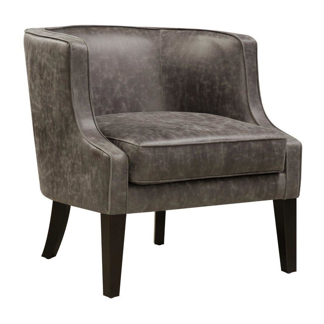 Mercury Row Annia Thunder Leather Upholstered Arm Chair Inside Beachwood Arm Chairs (View 14 of 15)