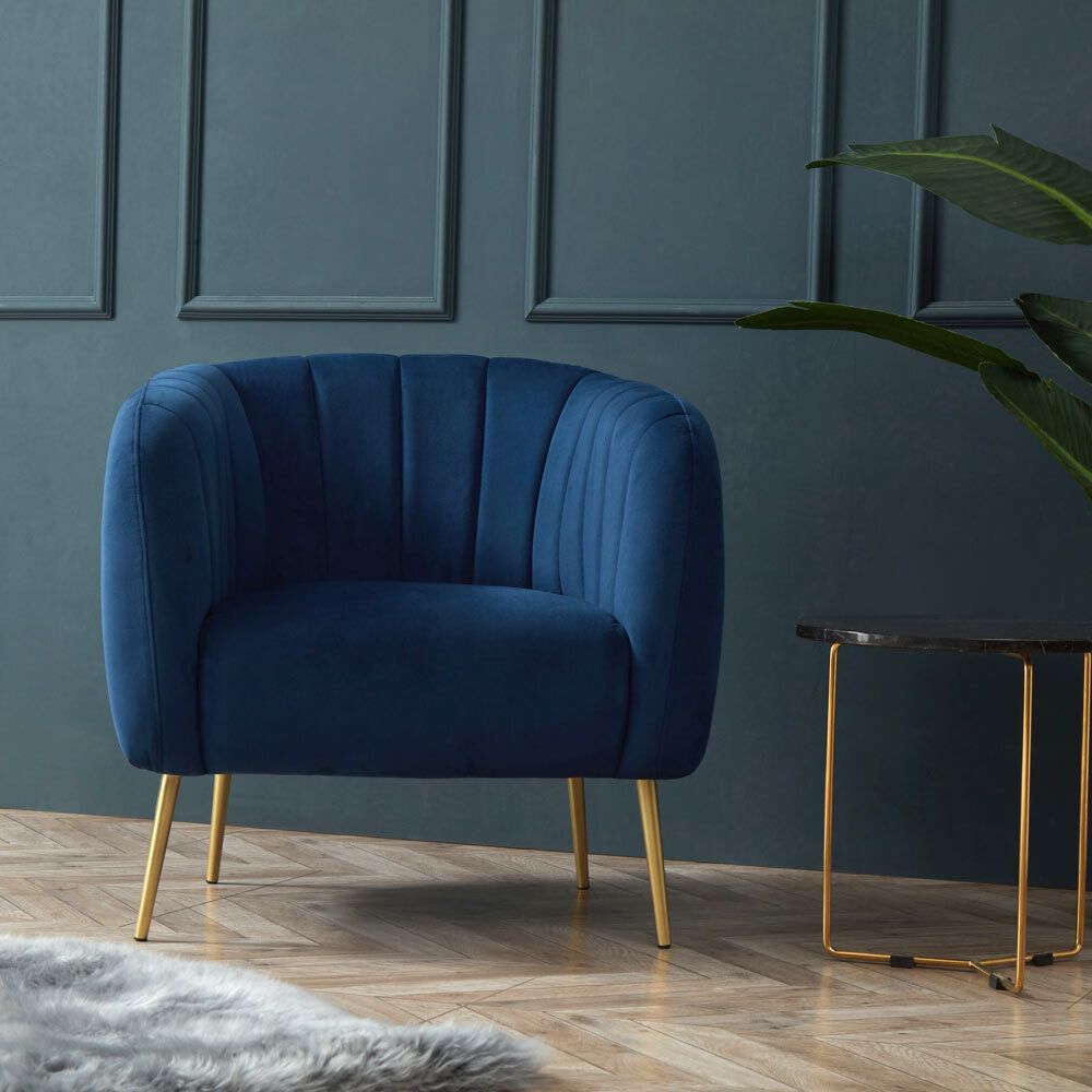 Navy Wood Accent Chairs You'Ll Love In 2021 | Wayfair Within Indianola Modern Barrel Chairs (View 2 of 15)