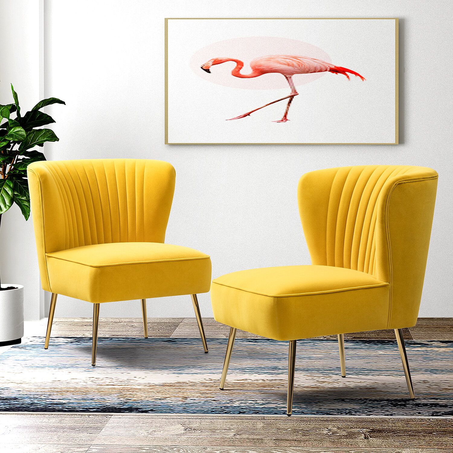Orange & Yellow Accent Chairs You'Ll Love In 2021 | Wayfair With Regard To Erasmus Velvet Side Chairs (Set Of 2) (View 13 of 15)