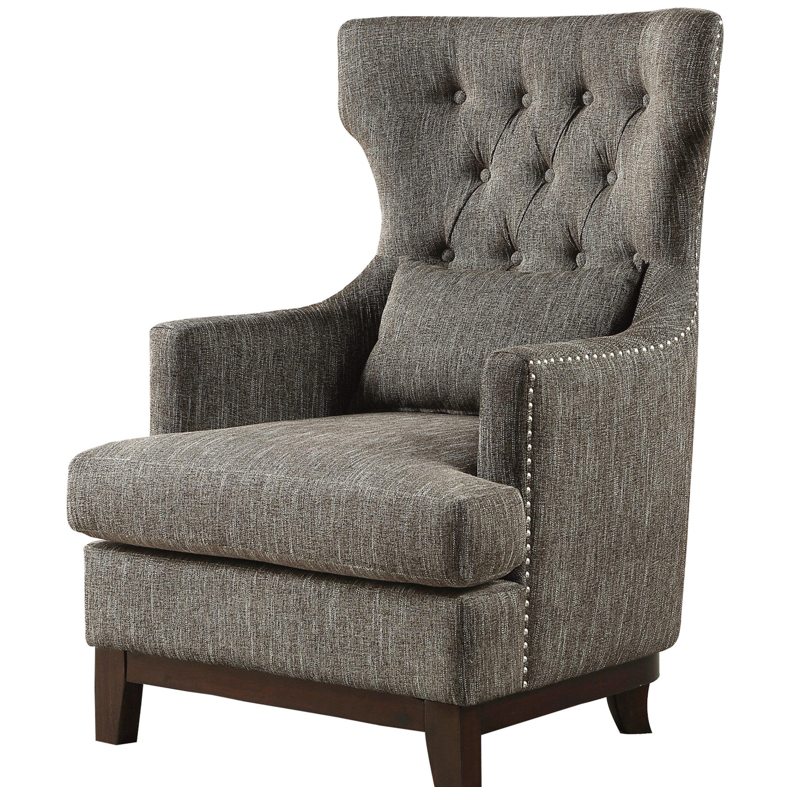 Ridgemark Fabric Upholstered Wingback Chair For Galesville Tufted Polyester Wingback Chairs (View 6 of 15)