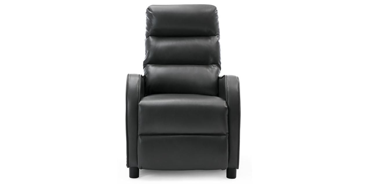 Selby Leather Push Back Recliner Chair In Grey Inside Selby Armchairs (View 7 of 15)
