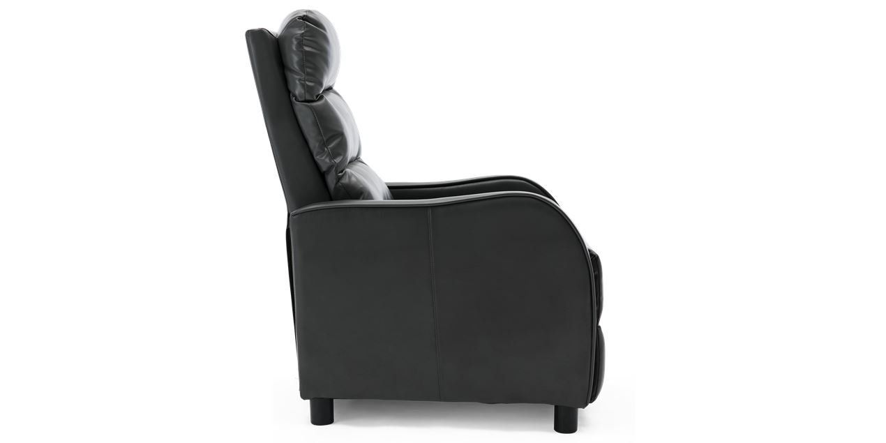 Selby Leather Push Back Recliner Chair In Grey With Regard To Selby Armchairs (Photo 5 of 15)