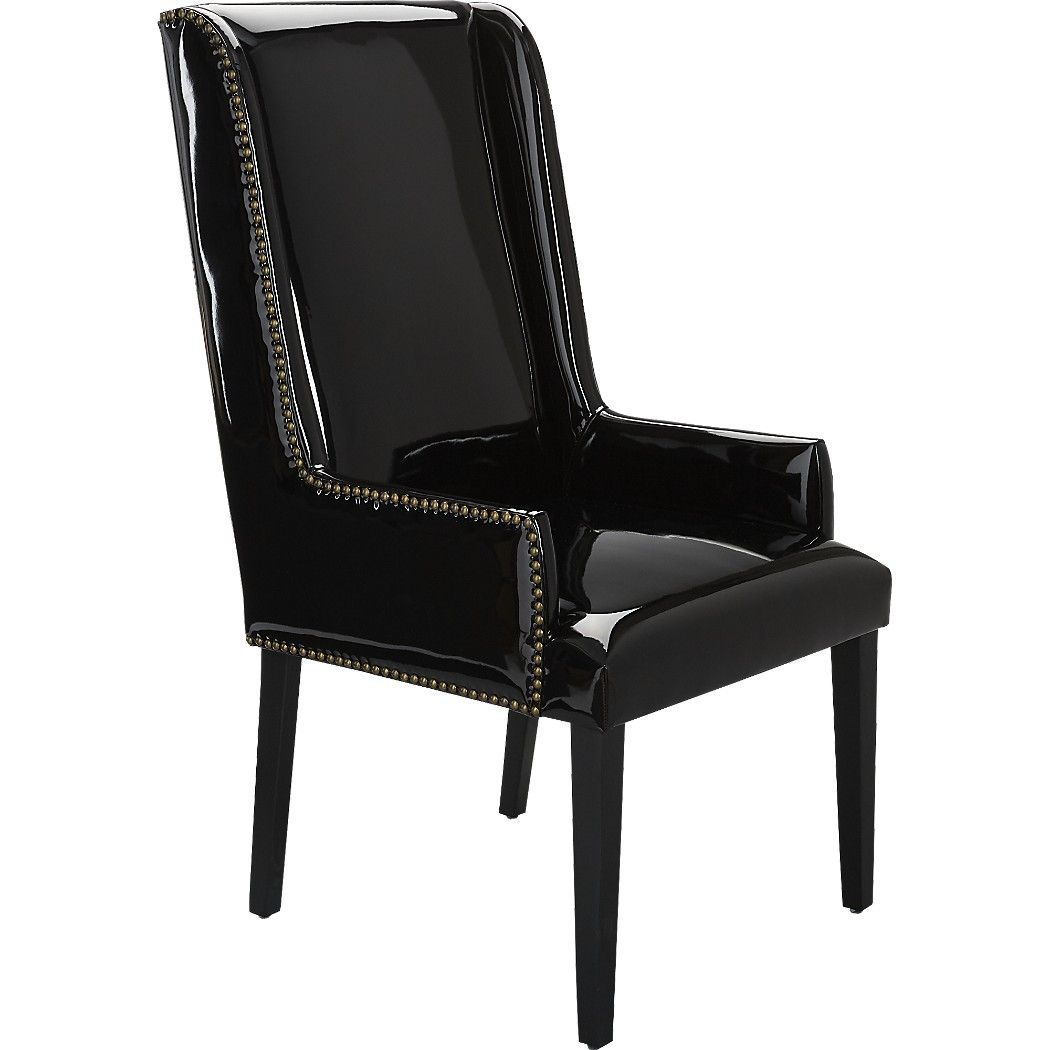 Shop Reynolds Black Patent Leather Chair. Designed Inside Reynolds Armchairs (Photo 5 of 15)