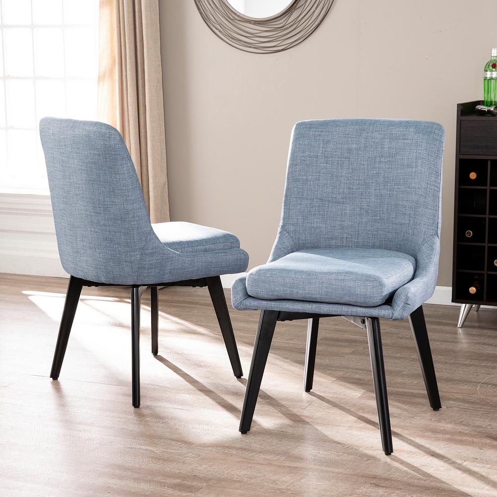 Southern Enterprises Selby Denim Blue Gray And Black Swivel Accent Chairs  (Set Of 2) Hd531472 – The Home Depot With Selby Armchairs (View 13 of 15)